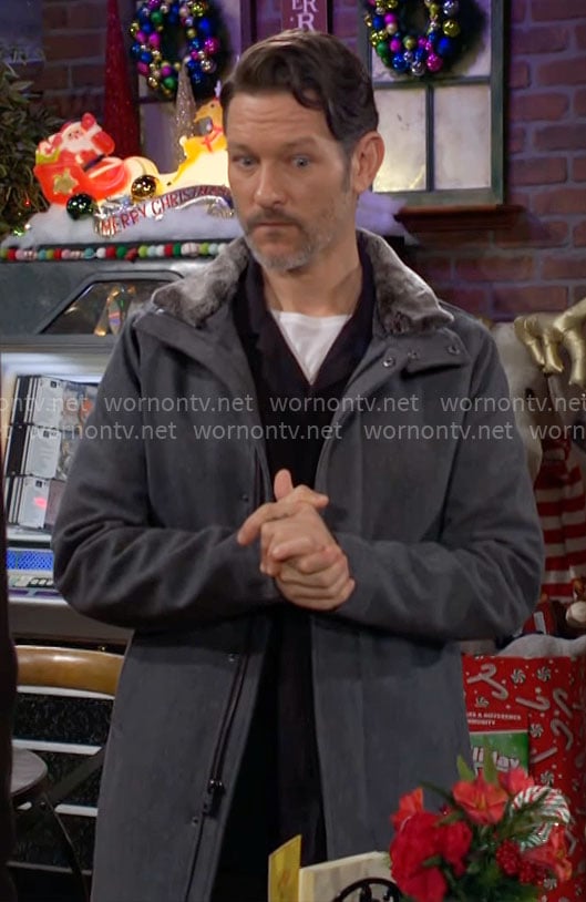 Daniel’s grey coat on The Young and the Restless
