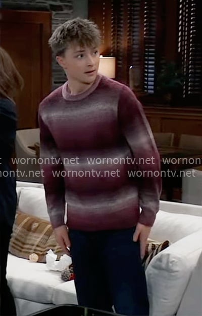 Danny’s burgundy ombre sweater on General Hospital
