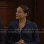 Daphne's blue polka dot shirtdress on The Bold and the Beautiful