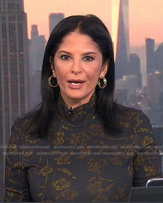 Darlene’s black floral mock neck dress on Today