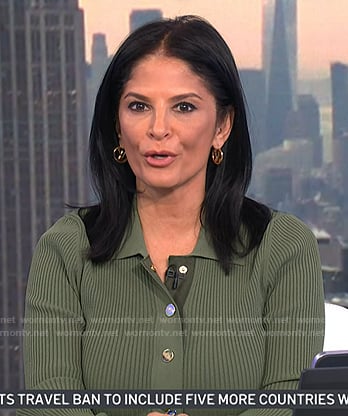 Darlene’s green ribbed polo dress on Today