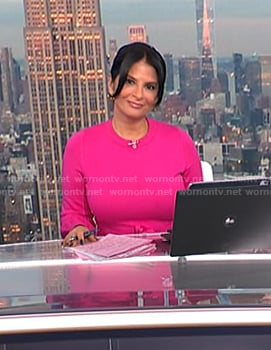 Darlene’s pink ribbed tie waist knit dress on Today
