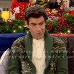 Dave’s green printed cardigan on The Neighborhood