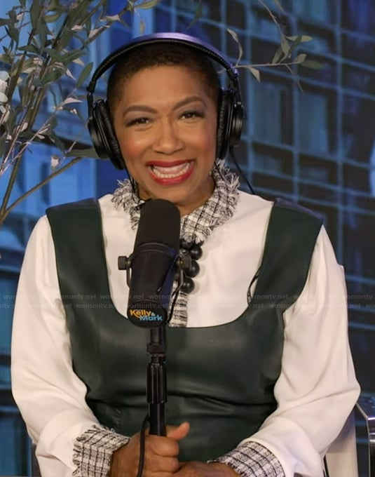 Deja vu’s white tweed trim blouse on Live with Kelly and Mark