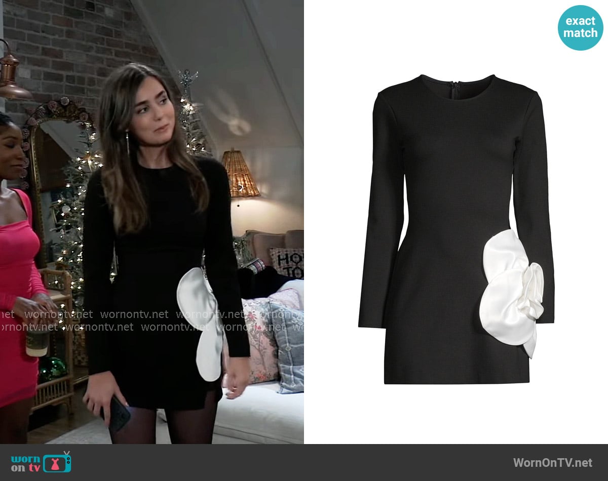 Delfi Chloe Two-Tone Floral Minidress worn by Britt Westbourne (Kelly Thiebaud) on General Hospital