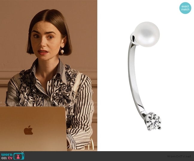 Delfina Delettrez Dots Earring worn by Emily Cooper (Lily Collins) on Emily in Paris