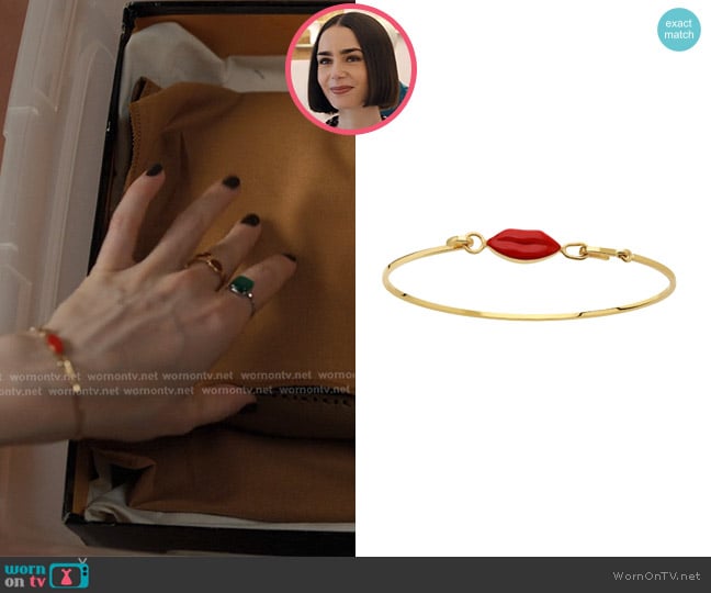 Delfina Delettrez Grandma Lips Bracelet worn by Emily Cooper (Lily Collins) on Emily in Paris