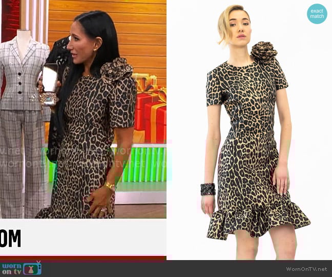 Dennis Basso Fall 2024 Collection Dress worn by Elizabeth Werner on CBS Mornings