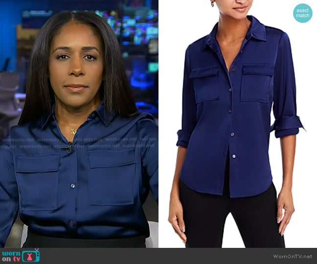 Derek Lam 10 Crosby Lorena Button Down Shirt worn by Dana Griffin on NBC News Daily