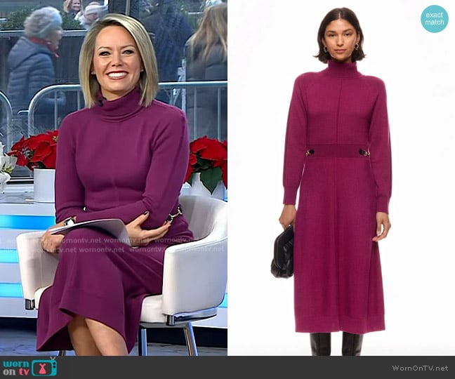 Derek Lam 10 Crosby Midi Sweater Dress with Hardware Detail worn by Dylan Dreyer on Today