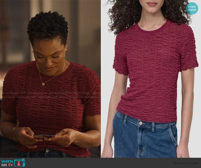 DKNY Textured Top worn by Aunty Vy (April Parker Jones) on Bel-Air