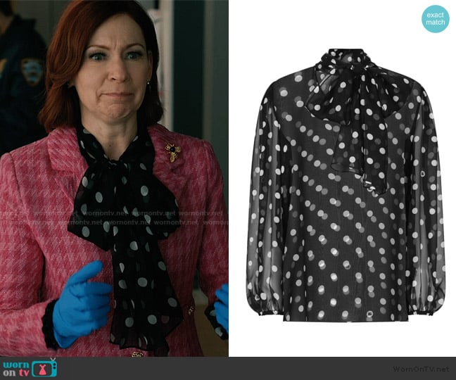 Dolce and Gabbana Polka-dot print pussy-bow shirt worn by Elsbeth Tascioni (Carrie Preston) on Elsbeth