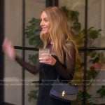 Dorit’s black polka dot mesh top and strapless dress on The Real Housewives of Beverly Hills