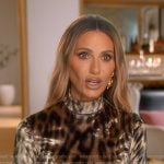 Dorit’s leopard confessional top on The Real Housewives of Beverly Hills