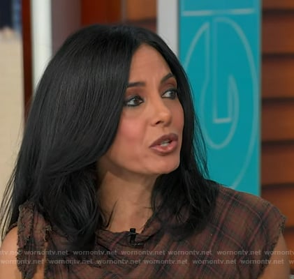 Dr. Tara Narula’s brown plaid dress on Good Morning America