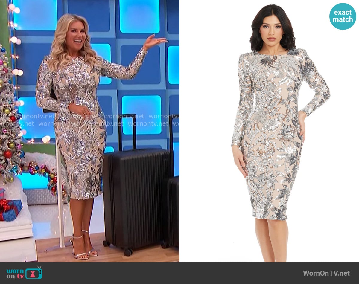 Dress the Population Emmalyn Dress worn by Rachel Reynolds on The Price is Right