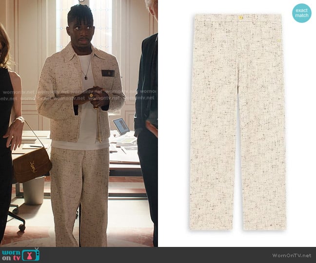 Drôle De Monsieur Baggy Tweed Pants worn by Julien (Samuel Arnold) on Emily in Paris