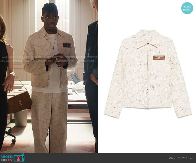 Drôle De Monsieur Le Blouson Droit Tweed Jacket worn by Julien (Samuel Arnold) on Emily in Paris