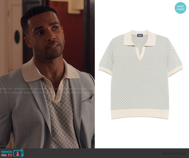 Drumohr Razor Blade T-Shirt In Neutrals worn by Alfie (Lucien Laviscount) on Emily in Paris