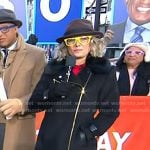 Dylan’s black fur collar zip coat on Today