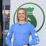 Dylan’s blue floral embroidered sweater on Today