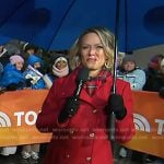 Dylan’s red double breasted coat on Today