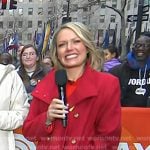 Dylan’s red double breasted coat on Today