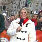 Dylan’s white toggle jacket coat on Today