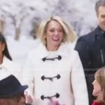 Dylan’s white toggle jacket coat on Today