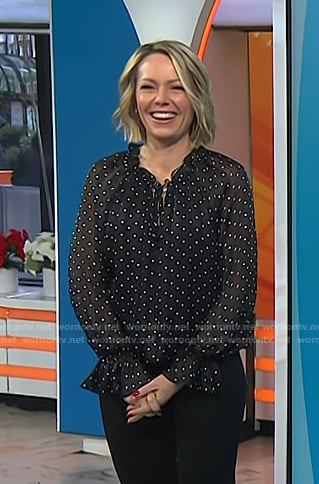 Dylan’s black polka dot top on Today