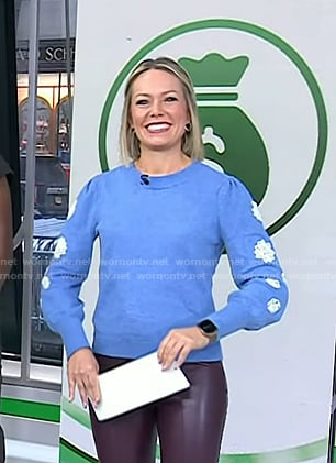 Dylan's blue floral embroidered sweater on Today