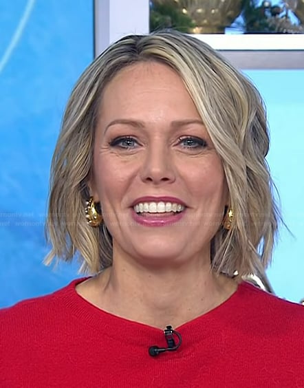 Dylan's gold tear drop earrings on Today