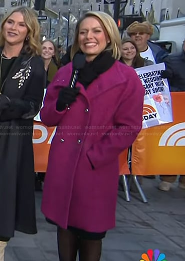 Dylan's pink double breasted coat on Today