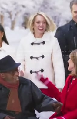 Dylan’s white toggle jacket coat on Today