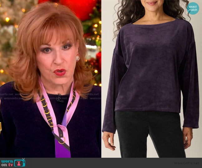 Eileen Fisher Boxy Velvet Top worn by Joy Behar on The View
