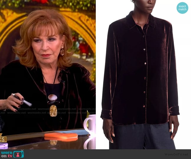Eileen Fisher Classic Collar Long Shirt worn by Joy Behar on The View