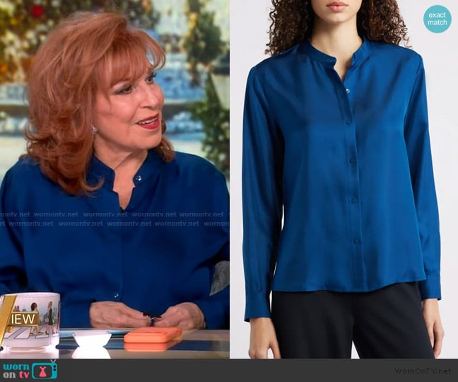 Joy’s blue button down shirt on The View Joy’s blue button down shirt on The View