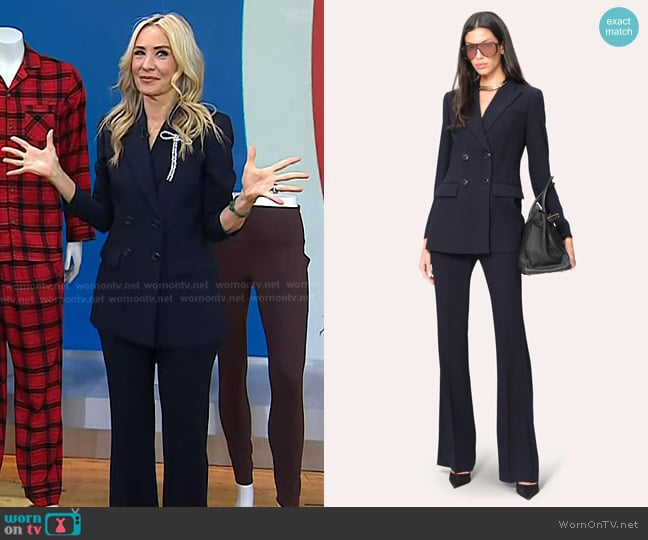 Elie Tahari Double Breasted Crepe Blazer and Pant worn by Chassie Post on Today