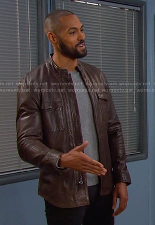 Eli’s brown leather jacket on Days of our Lives