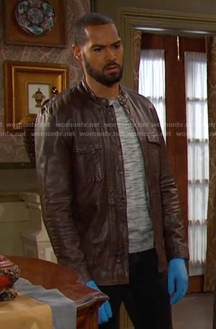 Eli's brown leather jacket on Days of our Lives