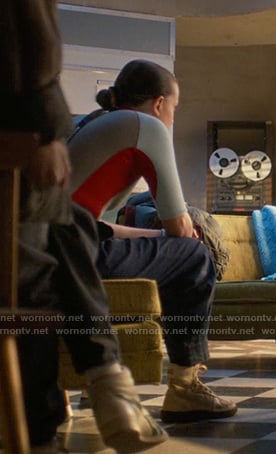 El's white high cut sneakers on Stranger Things