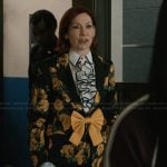 Elsbeth’s black floral print blazer and pants on Elsbeth