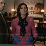 Elsbeth’s pink houndstooth tweed coat on Elsbeth