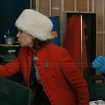 Elsbeth’s red button down coat on Elsbeth