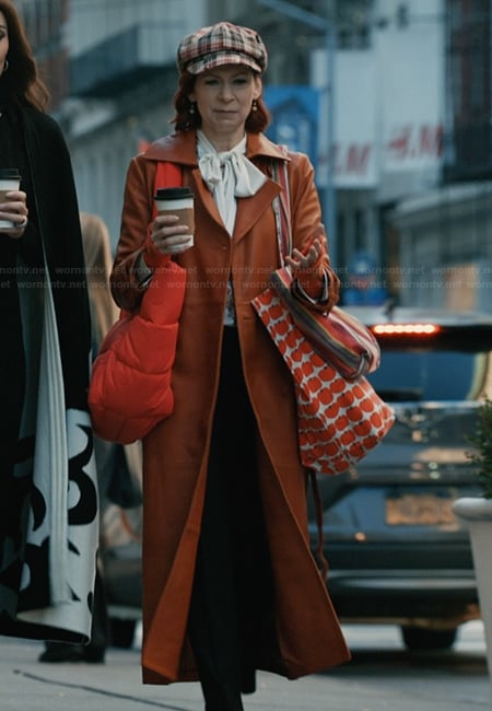 Elsbeth's orange leather coat on Elsbeth