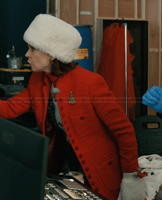 Elsbeth's red button down coat on Elsbeth