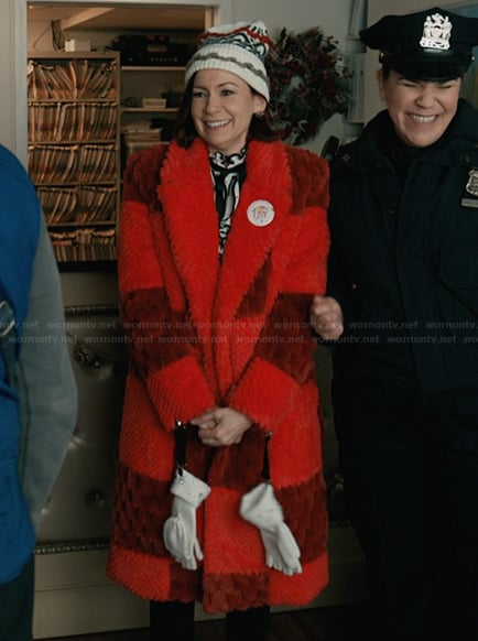 Elsbeth's red check coat on Elsbeth