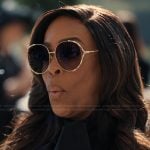 Emerald’s round trim sunglasses on Alls Fair