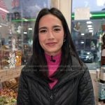 Emilie’s black quilted belted coat on Today