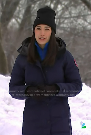 Emilie's navy down coat on Today